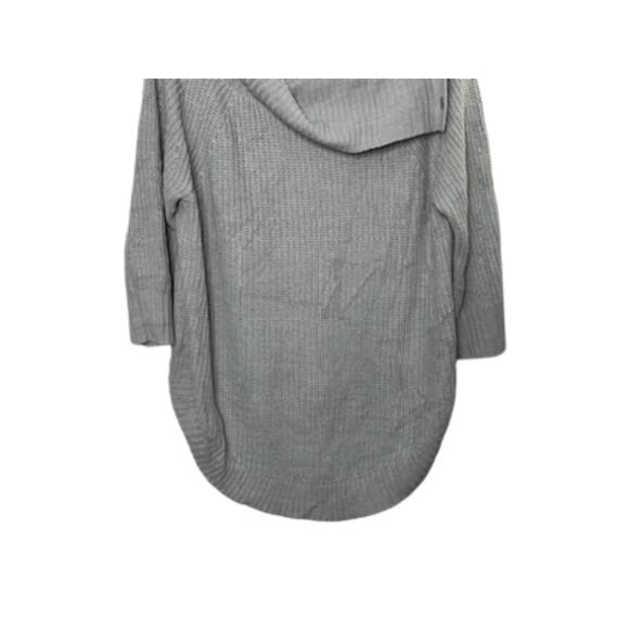 89th + Madison Gray Oversized Cowlneck Side Snap Knit Sweater Women's XL - Picture 7 of 8